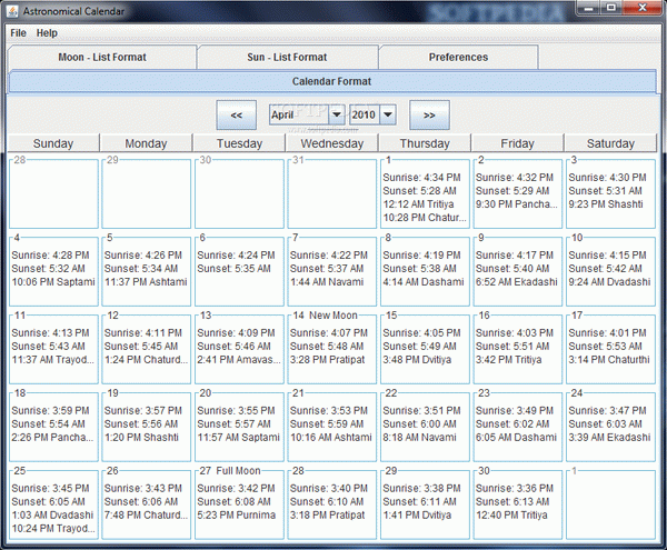 Astronomical Calendar