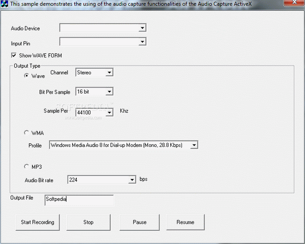 Audio Capture ActiveX Control