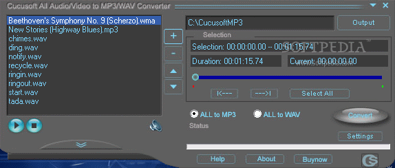 Cucusoft All Audio / Video to MP3 / WAV Converter