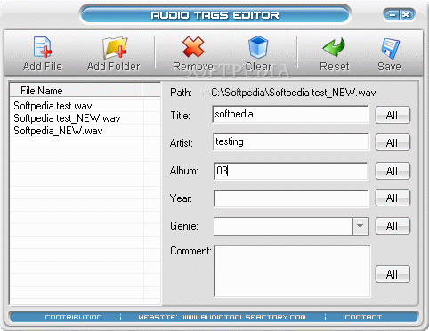 MP3 Audio Tags Editor