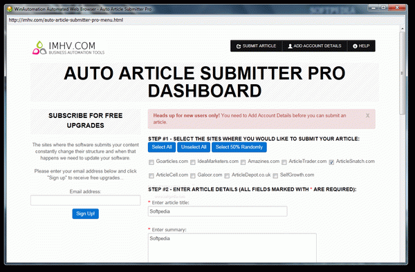 Auto Article Submitter Pro