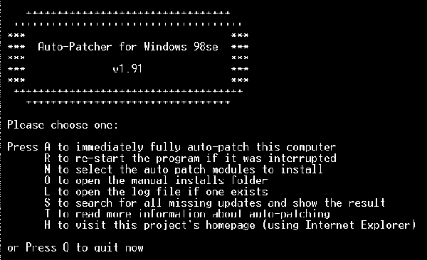 Auto-Patcher For Windows 98SE