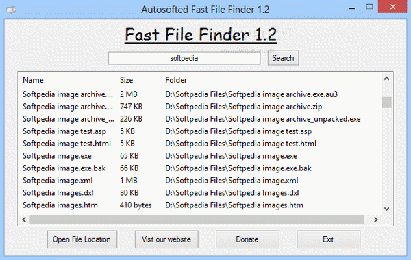 Autosofted Fast File Finder