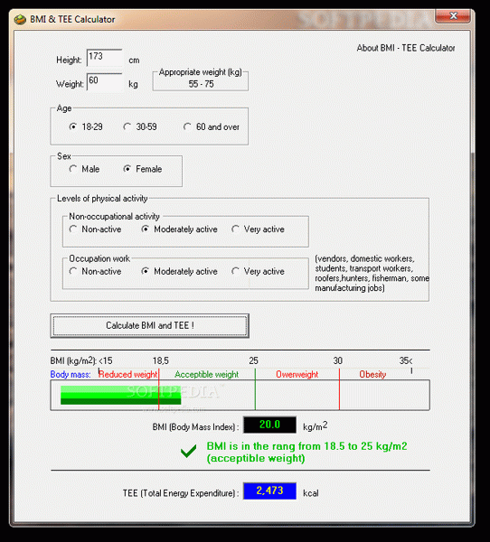 BMI & TEE Calculator