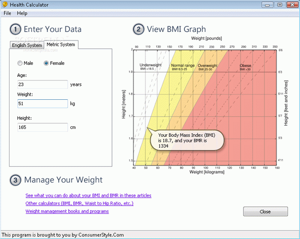 BMR Health Calculator