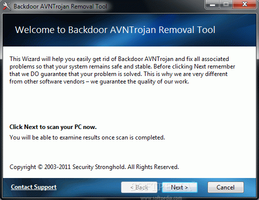 Backdoor AVNTrojan Removal Tool