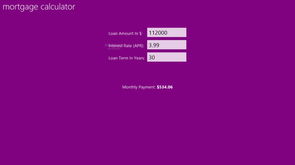 Basic Mortgage Calculator