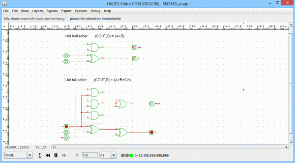 Basic half-adder and full-adder circuits