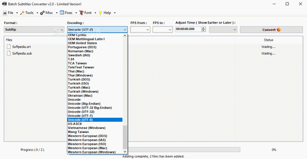 Batch Subtitles Converter