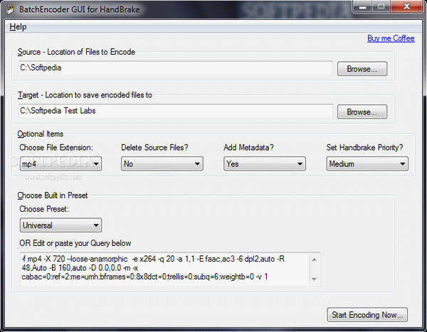 BatchEncoder GUI for HandBrake