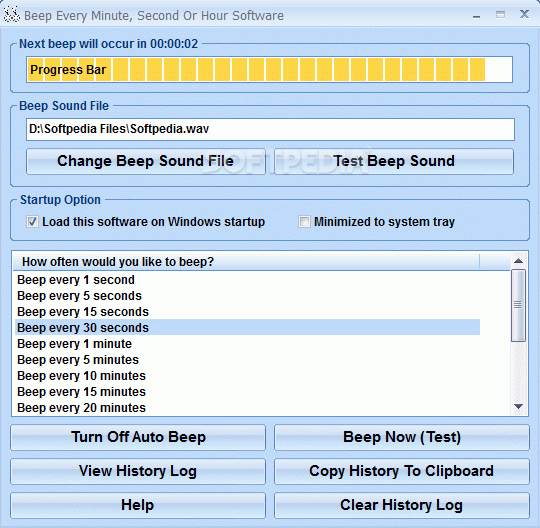 Beep Every Minute, Second Or Hour Software