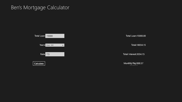 Ben's Mortgage Calculator