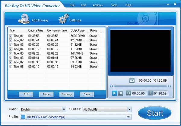 BestHD Blu-Ray to HD Video Converter