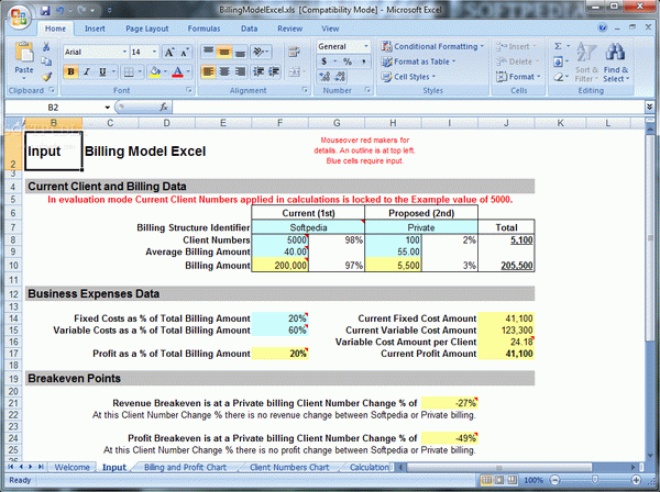 Billing Model Excel