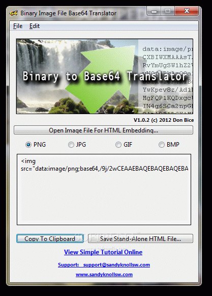 Binary Image File Base64 Translator