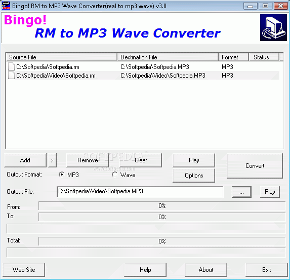 Bingo! RM to MP3 Wave Converter