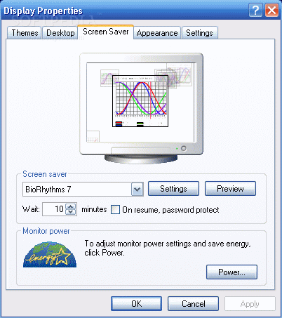 BioRhythms ScreenSaver