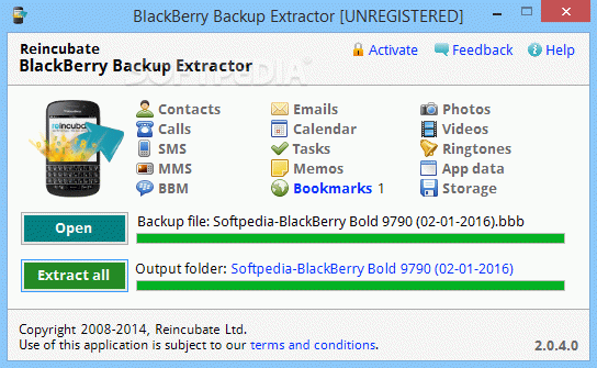 BlackBerry Backup Extractor