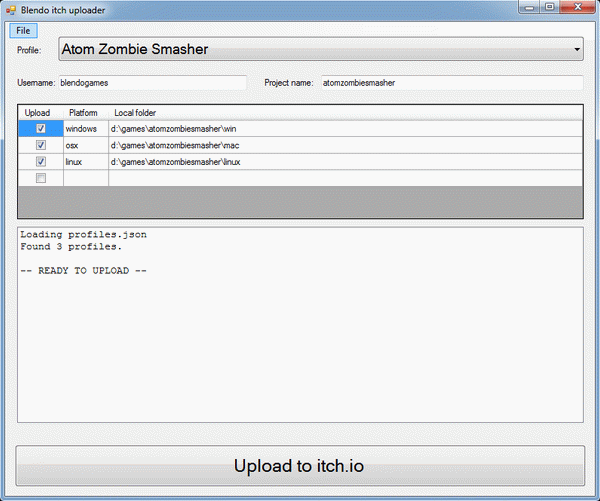 Blendo Itch Uploader