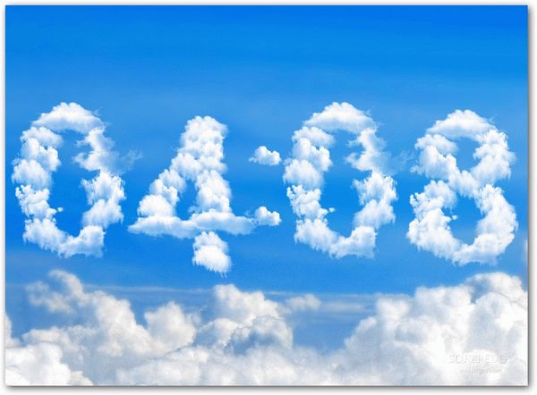 Blue Clouds Clock Screensaver