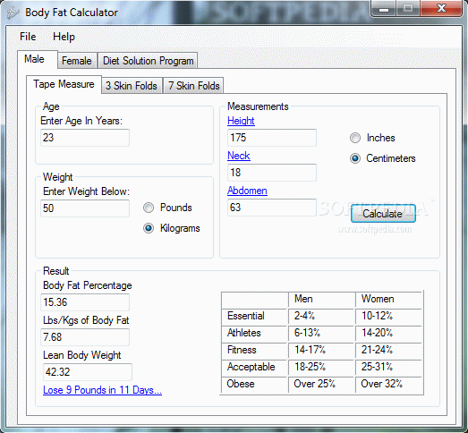 Body Fat Calculator