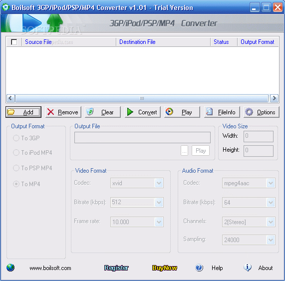 Boilsoft 3GP/iPod/PSP/MP4 Converter