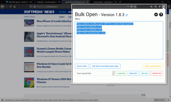 Bulk URL Opener for Firefox