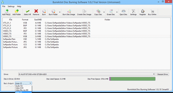 BurnArtist Disc Burning Software