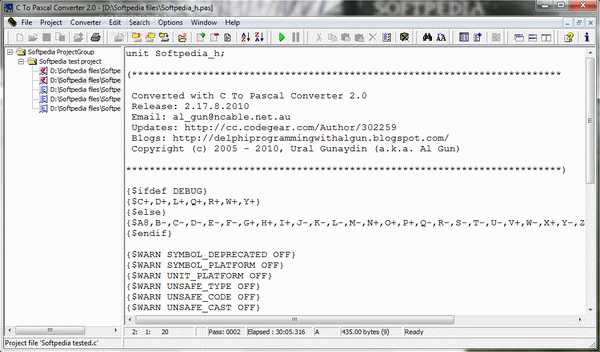 C to Pascal Converter