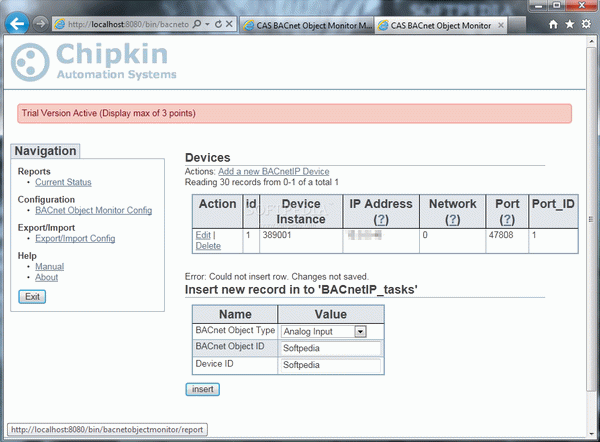 CAS BACnet Object Monitor