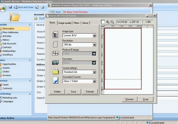 CRM Scanner Plug-in 2010