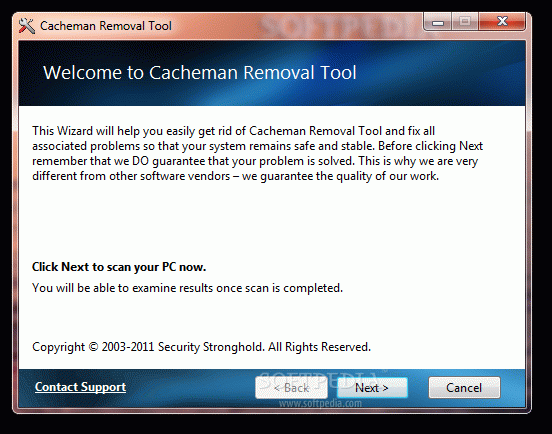 Cacheman Removal Tool