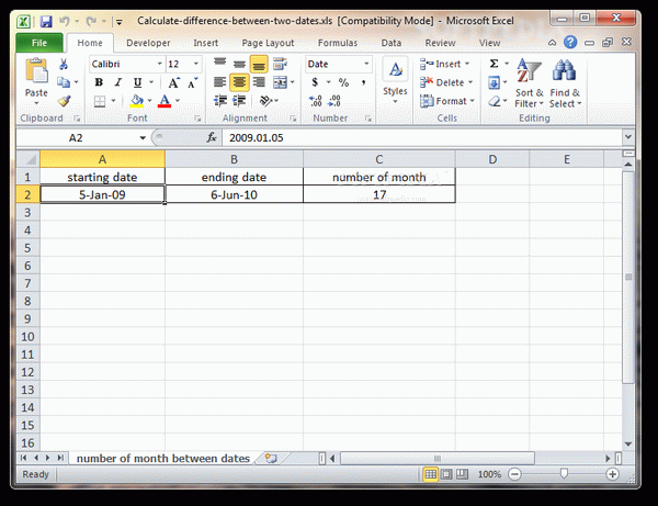 Calculate Difference Between Two Dates