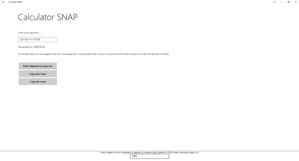 Calculator SNAP for Windows 10/8.1