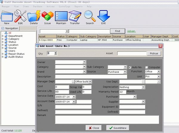 Calf Barcode Asset Tracking