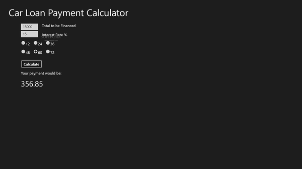 Car Loan Payment Calculator