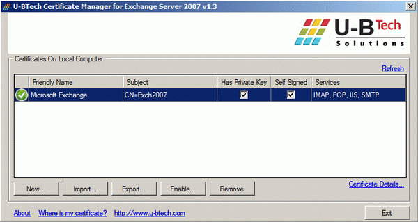 Certificate Manager for Exchange Server 2007