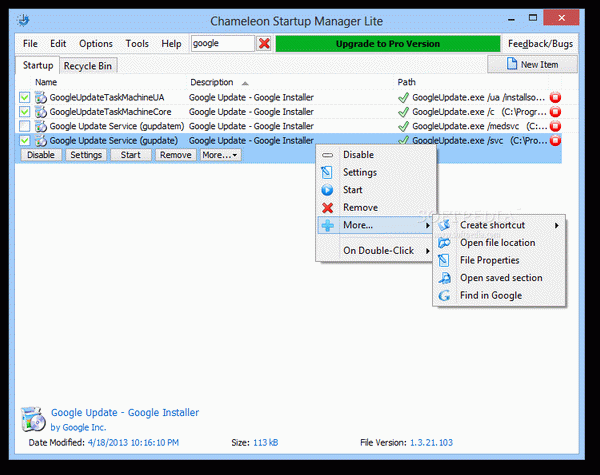 Chameleon Startup Manager Lite