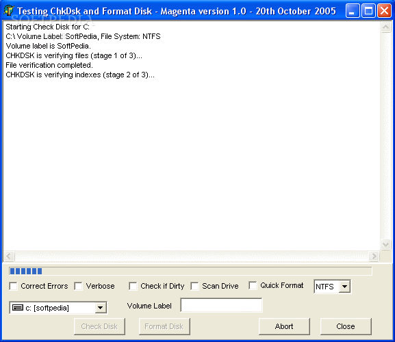 Check Disk and Format Disk Component