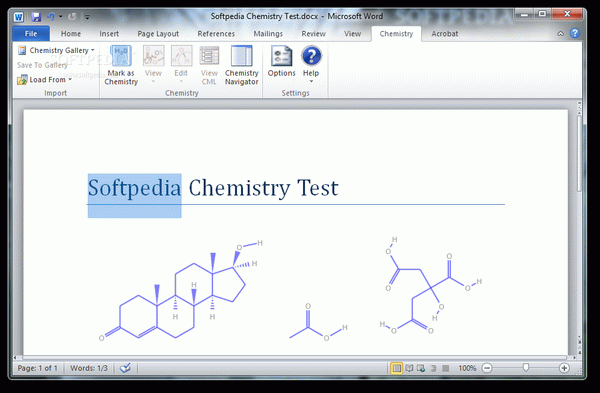 Chemistry Add-in for Word