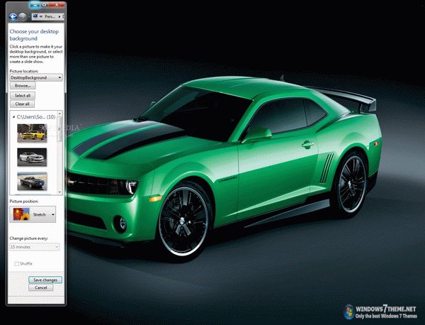 Chevrolet Camaro Windows 7 Theme