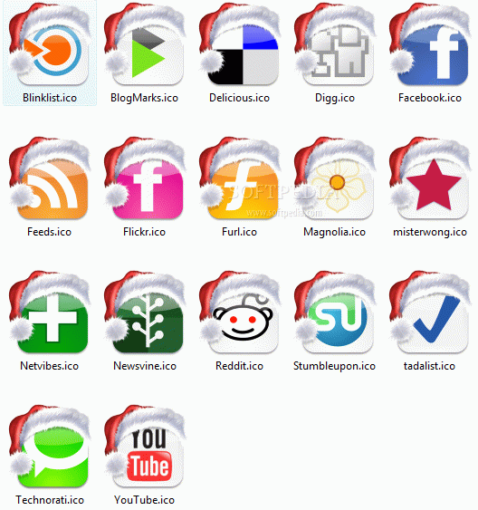 Christmas Social Bookmark Icons