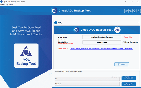 Cigati AOL Backup Tool