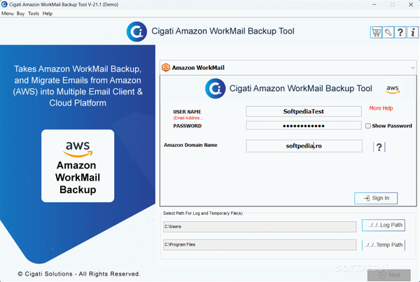 Cigati Amazon WorkMail Backup Tool