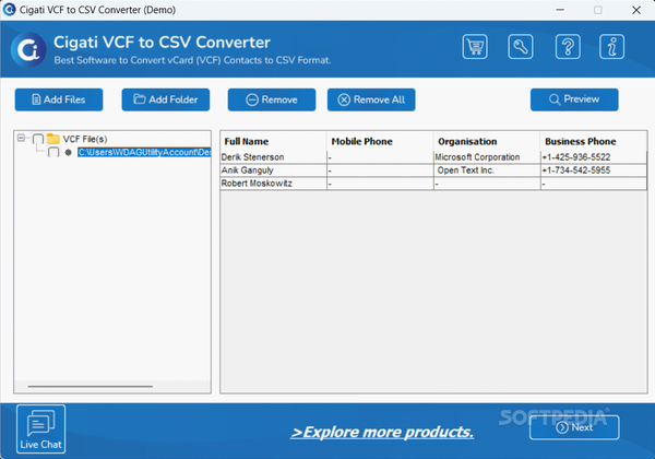 Cigati VCF to CSV Converter