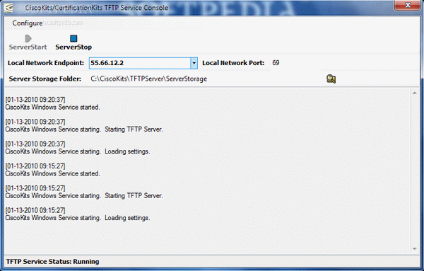 CiscoKits/CertificationKits TFTP Service Console