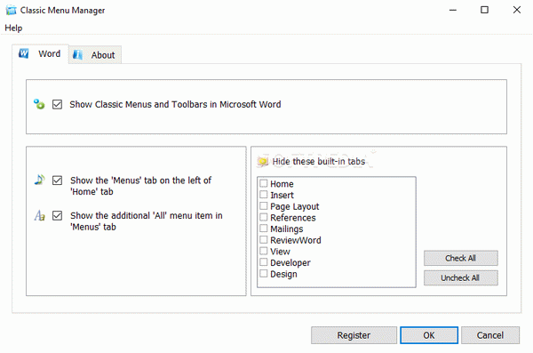 Classic Menu for Word