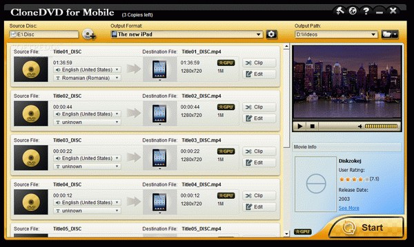 CloneDVD for Mobile