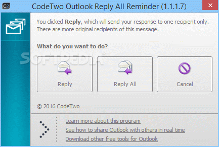 CodeTwo Outlook Reply All Reminder