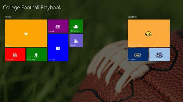 College Football Playbook for Windows 8